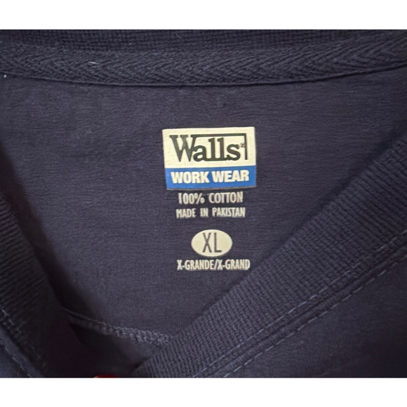 Men's Walls Work Wear Navy Short Sleeve Heavyweight Pocket T-shirt Size XL - Picture 3 of 4